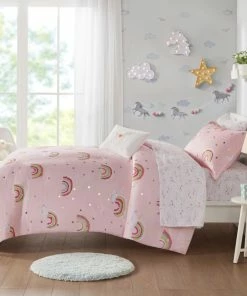 Olliix Mi Zone Kids Alicia Unicorn Gold Stars Complete Comforter And Sheet Set, Full, C -Bare Sales Store af514b3102e72272 8283 w800 h800 b0 p0
