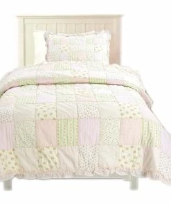 Cozy Line Home Fashions Pink Fairy 100%Cotton Twin-Size Quilt Set