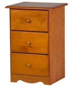 Palace Imports 100% Solid Wood 3-Drawer Night Stand, Honey Pine