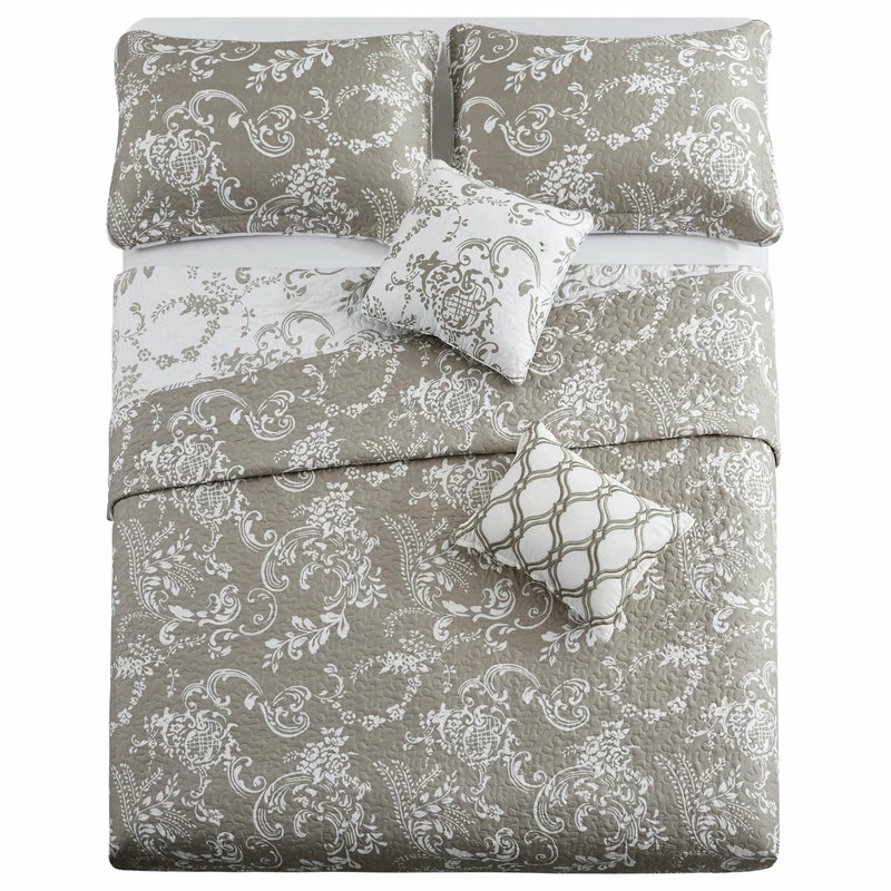 Home Soft Things LA Boheme 5 Piece Printed Bed Spread Set, Taupe, King 3 Home Soft Things LA Boheme 5 Piece Printed Bed Spread Set, Taupe, King - Image 3