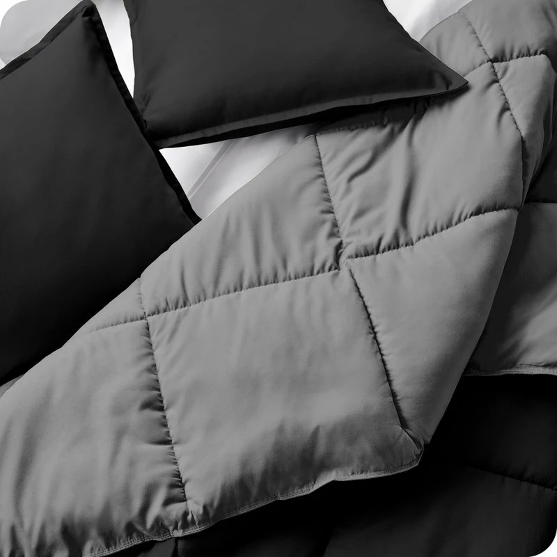 Bare Home Reversible Down Alternative Comforter, Black / Gray, King/Cal King 3 Bare Home Reversible Down Alternative Comforter, Black / Gray, King/Cal King - Image 3