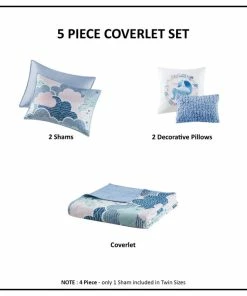 Olliix Kids Cotton Comforter/Duvet Cover/Coverlet Set, Blue, Twin, Coverlet -Bare Sales Store b55123ce0368a796 3404 w800 h800 b1 p0