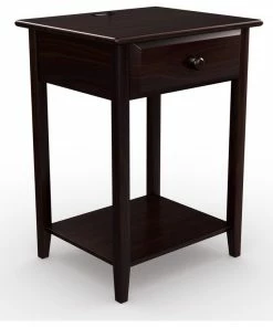 Stony Edge Night Stand With Drawer And USB Port, Espresso, 17" -Bare Sales Store b5b1943c013900be 6034 w800 h800 b1 p0