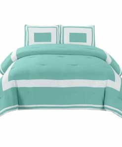 Blue Nile Mills Grammercy Down Alternative Block Full/Queen Comforter Set, Teal