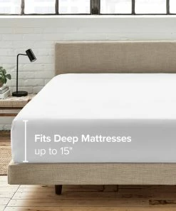 Bare Home Microfiber Fitted Sheet Deep Pocket, White, Full Xl -Bare Sales Store b73144bc0244c834 5891 w800 h800 b0 p0