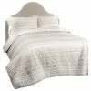 Lush Décor Hygge Geo 3-Piece Quilt Set, Taupe, King