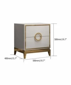 HOMARY Bedroom Nightstand With 2 Drawers, Wood/Stainless Steel, White 14 HOMARY Bedroom Nightstand With 2 Drawers, Wood/Stainless Steel, White -Bare Sales Store b8d177b20ef1c584 5178 w800 h800 b1 p0