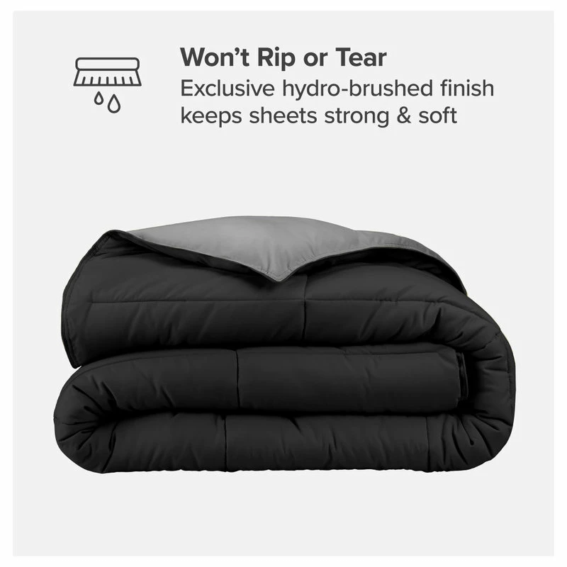 Bare Home Reversible Down Alternative Comforter, Black / Gray, King/Cal King 6 Bare Home Reversible Down Alternative Comforter, Black / Gray, King/Cal King - Image 6