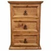 Pina Elegance Traditional Rustic Nightstand With 3 Drawers