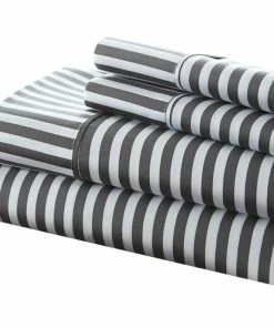 Ienjoy Home Home Collection Premium 4-Piece Ribbon Printed Bed Sheet Set, Queen, Gray -Bare Sales Store ba812c130acfd34f 9488 w800 h800 b1 p0