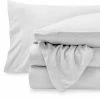 Bare Home Polar Fleece Sheet Set, White, Queen