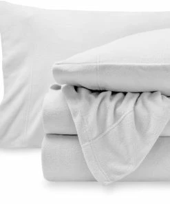 Bare Home Polar Fleece Sheet Set, White, Queen