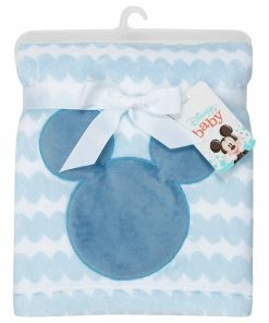 Lambs & Ivy Disney Baby MICKEY MOUSE Blue/White Fleece Appliqued Baby Blanket -Bare Sales Store bbd1804b0e263365 0732 w800 h800 b1 p0