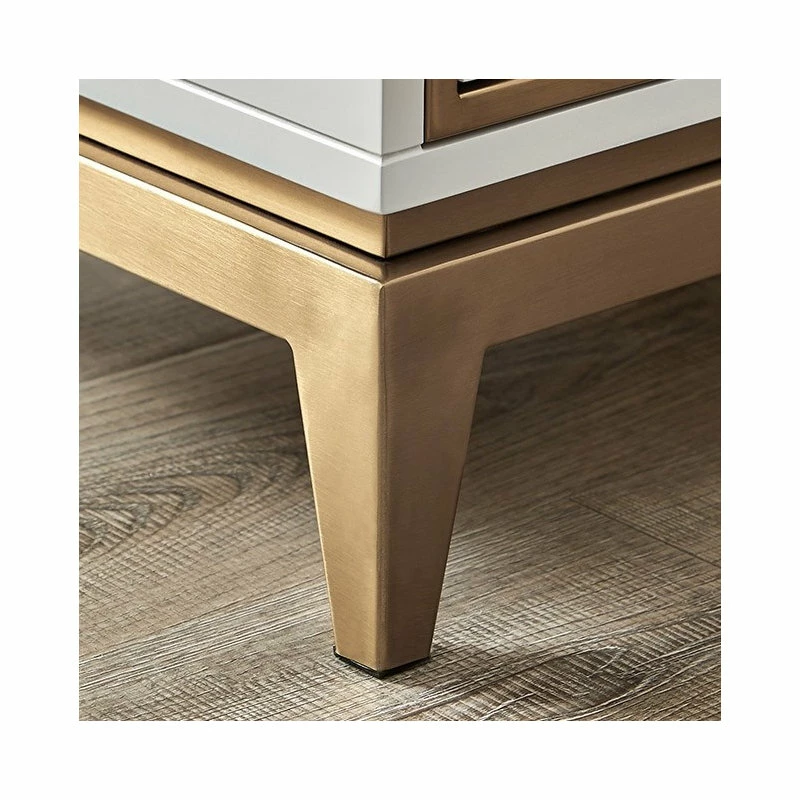 HOMARY Bedroom Nightstand With 2 Drawers, Wood/Stainless Steel, White 9 HOMARY Bedroom Nightstand With 2 Drawers, Wood/Stainless Steel, White - Image 9