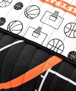 Lush Décor Basketball Game Quilt Set, Black/Orange, Twin, 4 Piece -Bare Sales Store be714d1e0f60cd00 9629 w800 h800 b0 p0