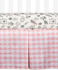 Lolli Living Crib Skirt, Pink Scallop