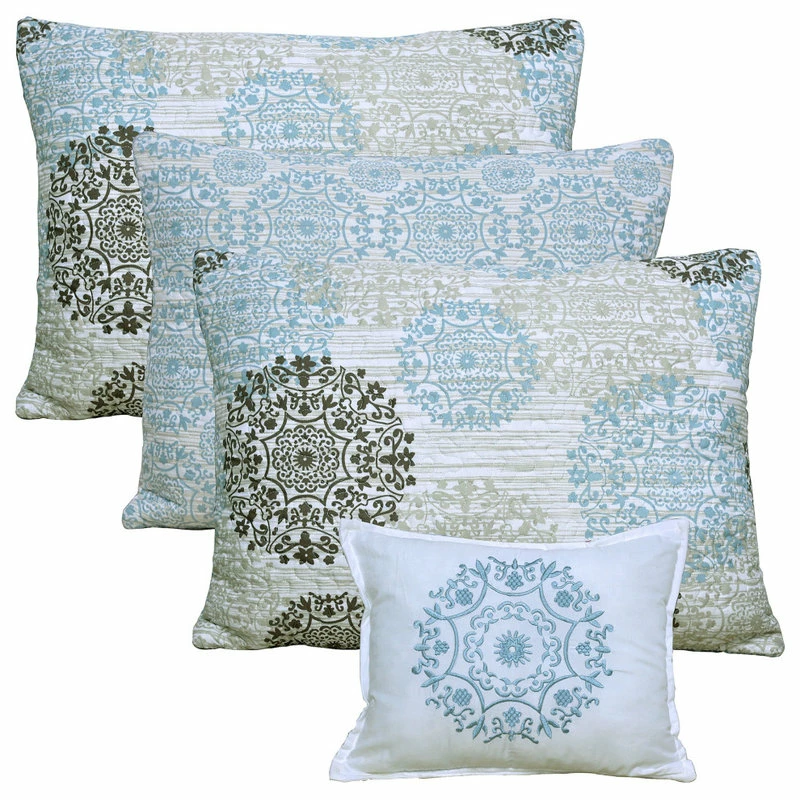 BNF Home Marina Medallion 6 Piece Daybed Bedspread Set, Blue, 75"x39" 5 BNF Home Marina Medallion 6 Piece Daybed Bedspread Set, Blue, 75"x39" - Image 5