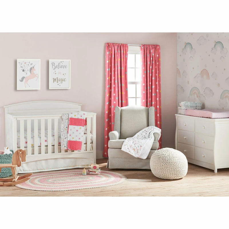 Lush Decor Baby Unicorn Heart Rainbow Star Organic Cotton Fitted Crib Sheet Multi 2Pk 28x52x9 9 Lush Decor Baby Unicorn Heart Rainbow Star Organic Cotton Fitted Crib Sheet Multi 2Pk 28x52x9 - Image 9