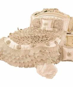 Tache Home Fashion 6-Piece Frosted Fields Faux Satin Luxury Comforter Set, King