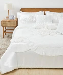 Tache Home Fashion 6-Piece White Sweet Victorian Satin Comforter Bedding Set, King -Bare Sales Store c3711a0b00abd6e6 8058 w800 h800 b0 p0