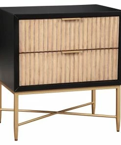 Origins By Alpine Larsen 2 Drawer Nightstand In Black