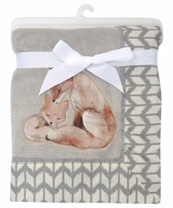Lambs & Ivy Painted Forest Fox Coral Fleece Baby Blanket - Gray -Bare Sales Store c541bd730f73efce 3263 w800 h800 b1 p0