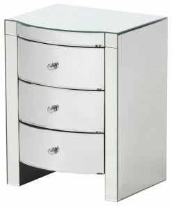 GDFStudio GDF Studio Jacinda Mirrored Accent 3-Drawer Nightstand -Bare Sales Store c661570603f434ca 8900 w800 h800 b1 p0