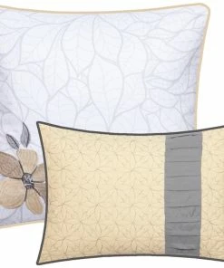 Nanshing America Candice 12-Piece Comforter Set, Gray/Yellow, Queen -Bare Sales Store c6d1bfee0053a1cd 3073 w800 h800 b1 p0