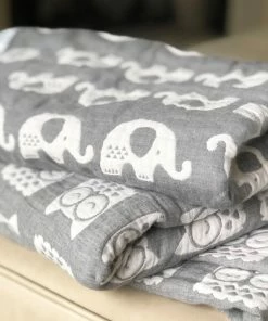 Living Textiles Cotton Muslin Jacquard Blanket, Grey Elephant -Bare Sales Store c9a13cb30d5fffe4 7778 w800 h800 b0 p0