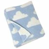 Living Textiles Chenille Baby Blanket, Blue Clouds