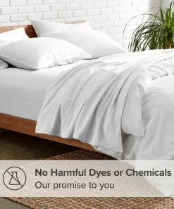 Bare Home 1800 Microfiber Sheet Set, White, Twin -Bare Sales Store c9d1310d0242266d 3037 w800 h800 b0 p0