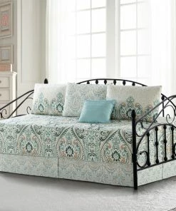 BNF Home Visionary Damask 6 Piece Quilted Daybed Set, Blue, Daybed, 75"x39" -Bare Sales Store c9e133cc0e458b81 7459 w800 h800 b0 p0