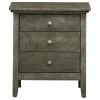 Glory Furniture Whitley 3-Drawer Nightstand, Gray