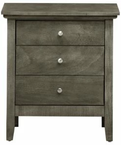 Glory Furniture Whitley 3-Drawer Nightstand, Gray