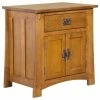 Crafters And Weavers Mission Quarter Sawn Oak 2-Door 1-Drawer Nightstand