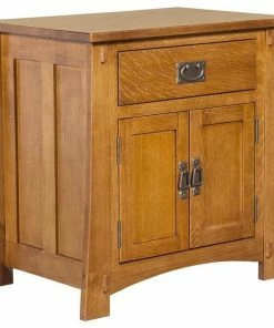 Crafters And Weavers Mission Quarter Sawn Oak 2-Door 1-Drawer Nightstand
