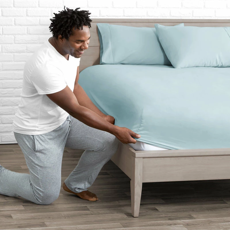 Bare Home Microfiber Fitted Sheets - Set Of 2, Light Blue, Twin Xl 3 Bare Home Microfiber Fitted Sheets - Set Of 2, Light Blue, Twin Xl - Image 3