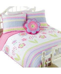 Cozy Line Home Fashions Blossom Garden 100%Cotton Twin-Size Quilt Set