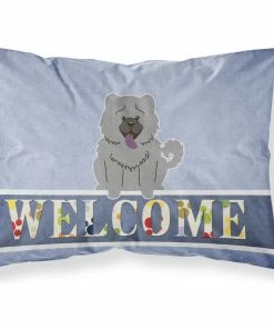 The-store Chow Chow Blue Welcome Fabric Standard Pillowcase
