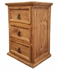 Pina Elegance Traditional Rustic Nightstand With 3 Drawers -Bare Sales Store d7313bf507055678 4309 w800 h800 b1 p0