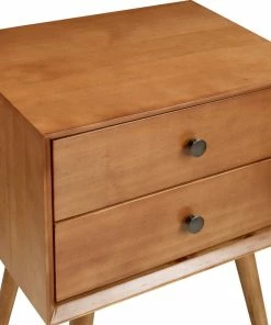 Walker Edison Mid-Century 2 Drawer Solid Wood Nightstand, Caramel -Bare Sales Store d7710d9c0c91128b 6245 w800 h800 b0 p0