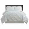 Royal Hotel Oxford Pinch Pleat Comforter Set, Down Alternative Fill, White, California King