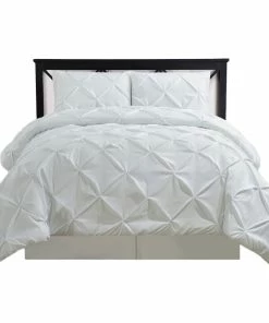 Royal Hotel Oxford Pinch Pleat Comforter Set, Down Alternative Fill, White, California King