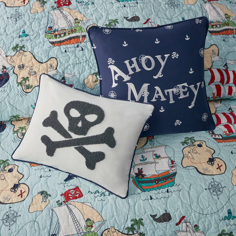 Olliix Kids Pirate Adventure Comforter/Coverlet Set With Dec Pillows, Twin 12 Olliix Kids Pirate Adventure Comforter/Coverlet Set With Dec Pillows, Twin - Image 12