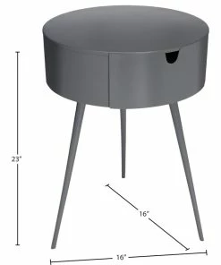 Meridian Furniture Bali Metal Side Table/Nightstand, Gray -Bare Sales Store d9d15e6102741363 4534 w800 h800 b1 p0