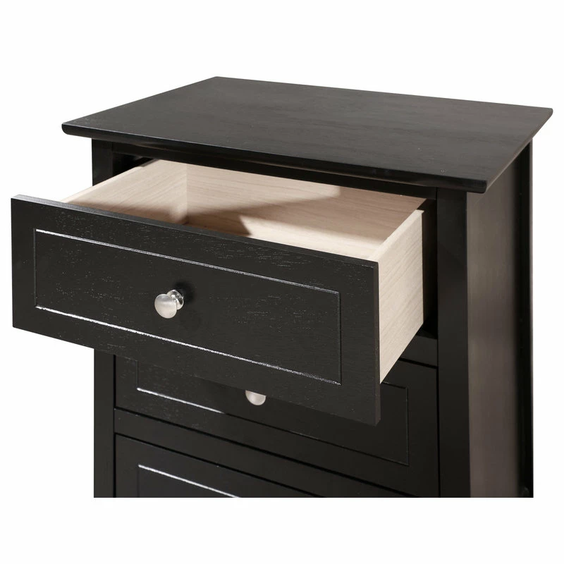 Glory Furniture Drake 3-Drawer Nightstand, Black 4 Glory Furniture Drake 3-Drawer Nightstand, Black - Image 4