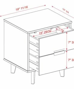 Walker Edison Mid Century Modern 2 Drawer Wood Nightstand - Caramel -Bare Sales Store dac105c402f10106 0098 w800 h800 b1 p0