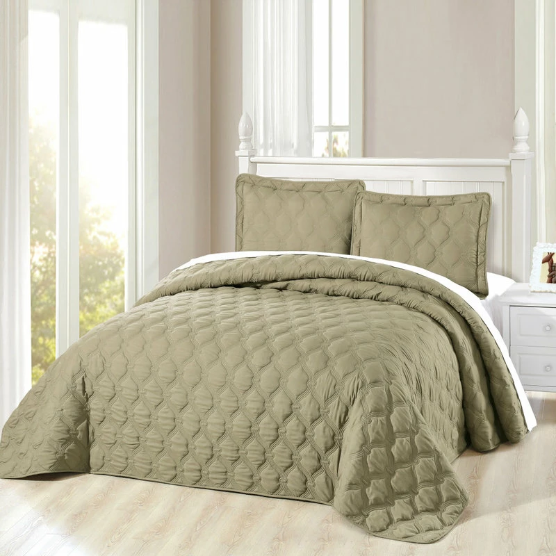 BNF Home Bradly Down Alternative Quilted Bed Spread Set, Antique Bronze, King 7 BNF Home Bradly Down Alternative Quilted Bed Spread Set, Antique Bronze, King - Image 7