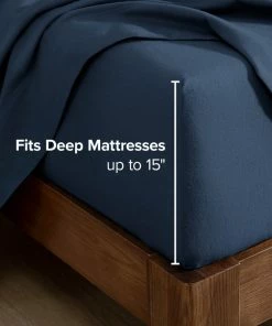 Bare Home Flannel Fitted Bottom Sheet, Dark Blue, Queen, Single Sheet 7 Bare Home Flannel Fitted Bottom Sheet, Dark Blue, Queen, Single Sheet -Bare Sales Store dbe1b5ba0306901f 4813 w800 h800 b0 p0