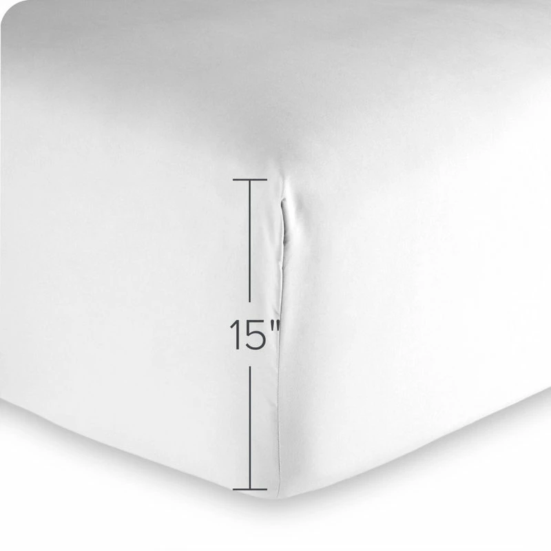 Bare Home Fitted Dual Pocket Bottom Sheet 1800 Microfiber Ultra-Soft, White, Queen 3 Bare Home Fitted Dual Pocket Bottom Sheet 1800 Microfiber Ultra-Soft, White, Queen - Image 3